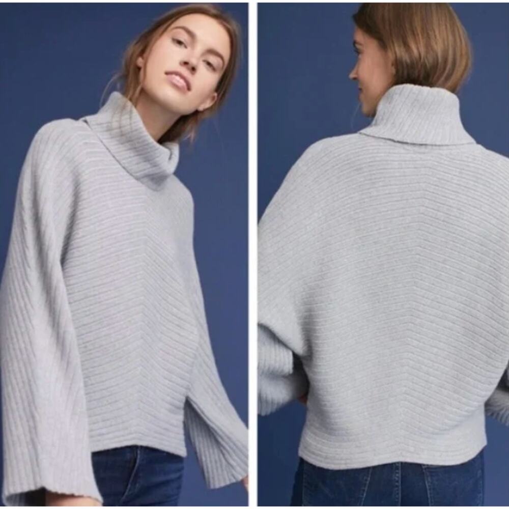 MOTH Anthropologie Tisbury Cowl Sweater Dolman Long Sleeve Pullover Gray Size S - Picture 4 of 10